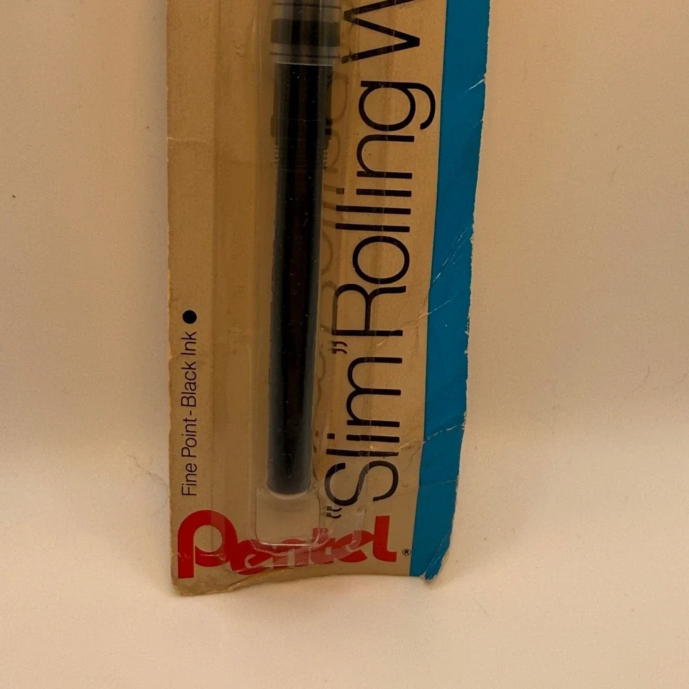 Pentel Slim Rolling Writer Refill Fine‎ Point Black Ink Vintage MG8BP-A Japan